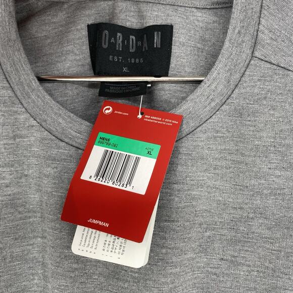 Nike Air Jordan Jumpman Crewneck Layered Tee Shirt Heather Gray Men's Size XL - Picture 4 of 6